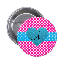 Lunares rosados y monograma blanco pins