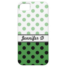 Lunares verdes y caja negra del iPhone 5 iPhone 5 Case-Mate Cárcasa