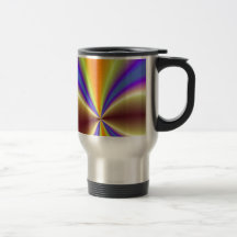 Luz abstracta del oro, del amarillo, azul y púrpur taza de café