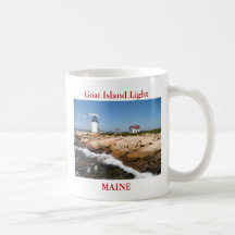 Luz de la isla de la cabra, Maine Tazas