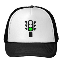 Luz de parada verde gorras de camionero