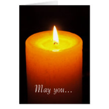 Luz de una vela, mayo usted… --Tarjeta de Navidad
