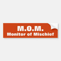 M.O.M/ Monitor de la travesura Pegatina De Parachoque