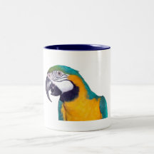 Macaw 11oz del azul y del oro tazas de café