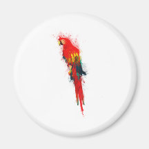Macaw del escarlata pintado iman para frigorífico
