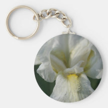 Macro del lirio blanco llavero personalizado