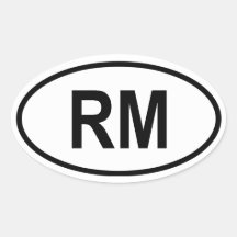 Madagascar "RM " Calcomanías Óvales Personalizadas