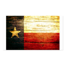 Madera vieja de la bandera de Tejas Tarjeta De Visita