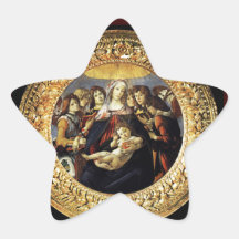 Madonna de la estrella de la granada pegatina forma de estrella personalizadas