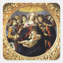 Madonna del cuadrado de la granada calcomanías cuadradases