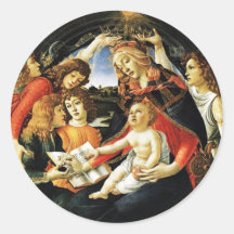 Madonna del Magnificat Pegatina Redonda