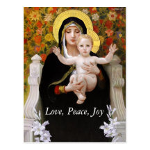 Madonna + niño, postales blancas del navidad de lo