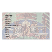 Madonna y detalle Enthroned de los músicos del áng Tarjetas Personales