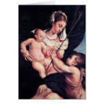 Madonna y niño con San Juan Bautista Tarjeta