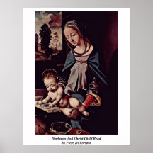 Madonna y niño de Cristo leído por Piero Di Lorenz Poster