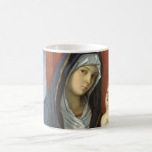 Madonna y niño de Juan Bellini Tazas