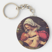 Madonna y niño llaveros
