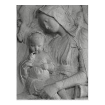 Madonna y niño postal