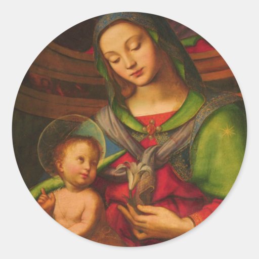 Madonna y pegatina del niño