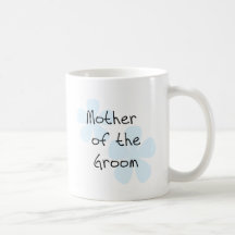 Madre azul de las flores del novio tazas