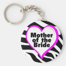 Madre de la novia (estampado de zebra del corazón) llavero