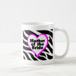 Madre de la novia (rayas de la cebra del corazón) taza