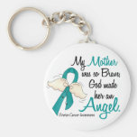 Madre del cáncer ovárico del ángel 2 llavero personalizado