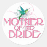 Madre del colibrí de la novia pegatinas redondas