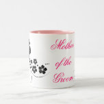 Madre del negro del rosa del novio tazas de café