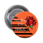 Madre del rosa rojo del botón de la novia pins