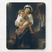 Madre joven que mira en su niño - Bouguereau Tapete De Ratones