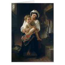 Madre joven que mira en su niño - Bouguereau Felicitaciones