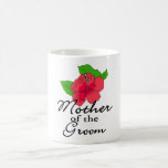 Madre tropical del hibisco del novio tazas de café