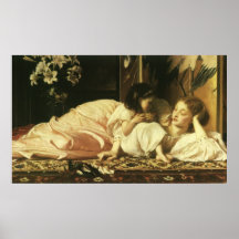 Madre y niño, Leighton, arte del Victorian del vin Poster