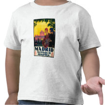 Madrid en poster promocional del viaje de la prima camisetas