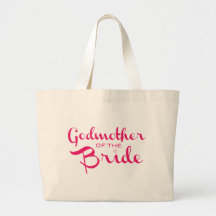 Madrina del rosa del tote de la novia bolsas
