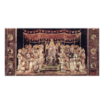 Maestà Madonna Enthroned como el santo patrón Surr Tarjeta Fotográfica