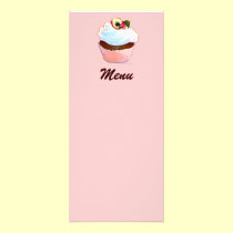 Magdalena del chocolate con el menú del pensamient tarjetas publicitarias
