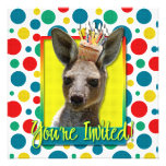 Magdalena del cumpleaños - canguro invitación