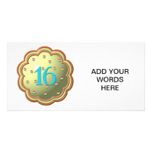 magdalena "tridimensional" w/sprinkles y los # 16 tarjeta con foto personalizada