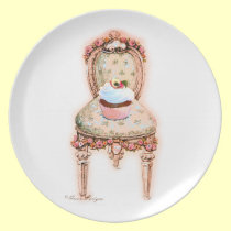 Magdalena y placa decorativa de los rosas rosados platos