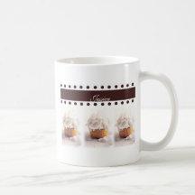 Magdalenas blancas en artículos del negocio del fo tazas de café