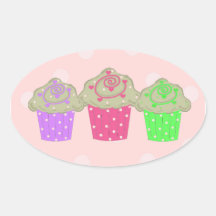 Magdalenas de la pastilla de goma calcomania de oval personalizadas