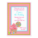 Magdalenas e invitaciones del cumpleaños del caram anuncio personalizado