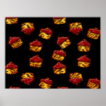Magdalenas rayadas del tigre en negro posters