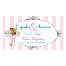 Magdalenas y tarjeta de visita de Macarons