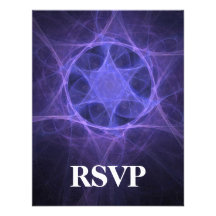 Magen David púrpura RSVP Invitación