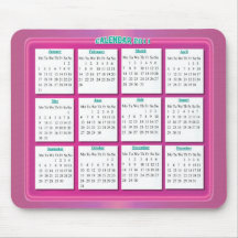 Magenta Mousepad del calendario 2011 Tapete De Ratón