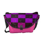 Magenta y estrellas y cuadrados de la púrpura bolsas messenger