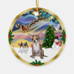 Magia de Navidad - Chihuahua1 Ornamento Para Arbol De Navidad